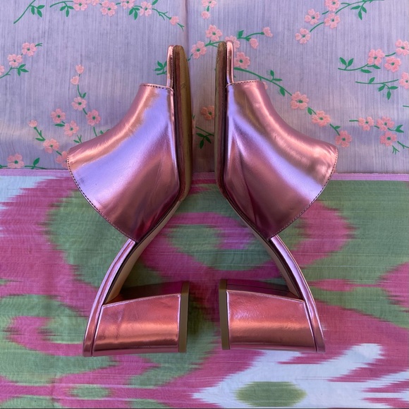 Maryam Nassir Zadeh Pink Metallic Mar Mule Sandal - Picture 2 of 6